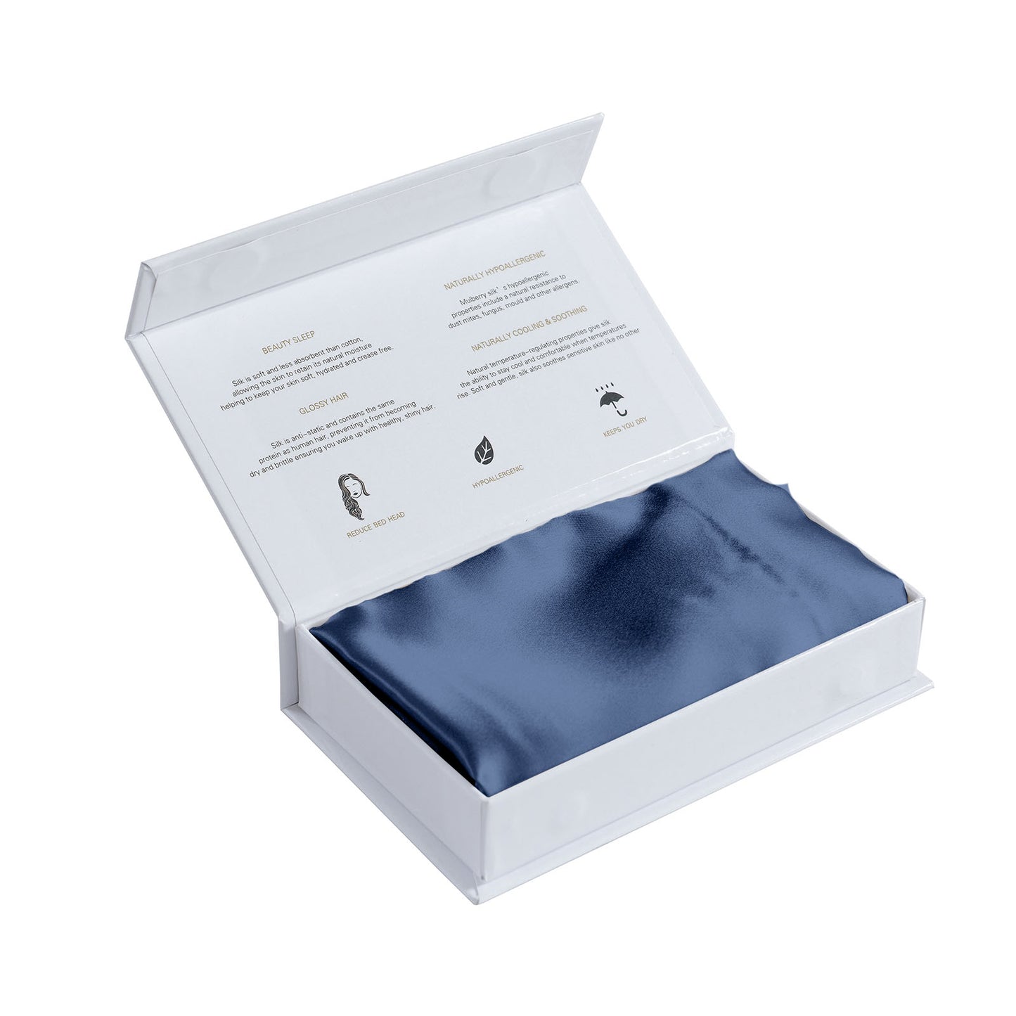 Pure Silk Pillow Case by Royal Comfort-Navy-1864186036133957637
