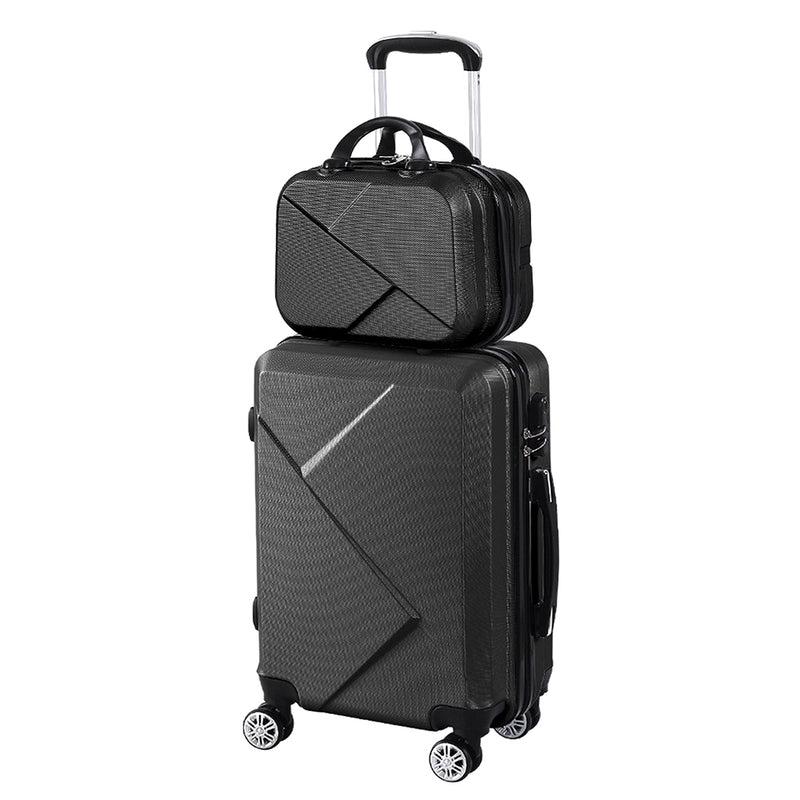 Slimbridge 2 Piece 20" Travel Luggage Set Baggage Carry On Suitcase Bag - nextdeal.com.au 
