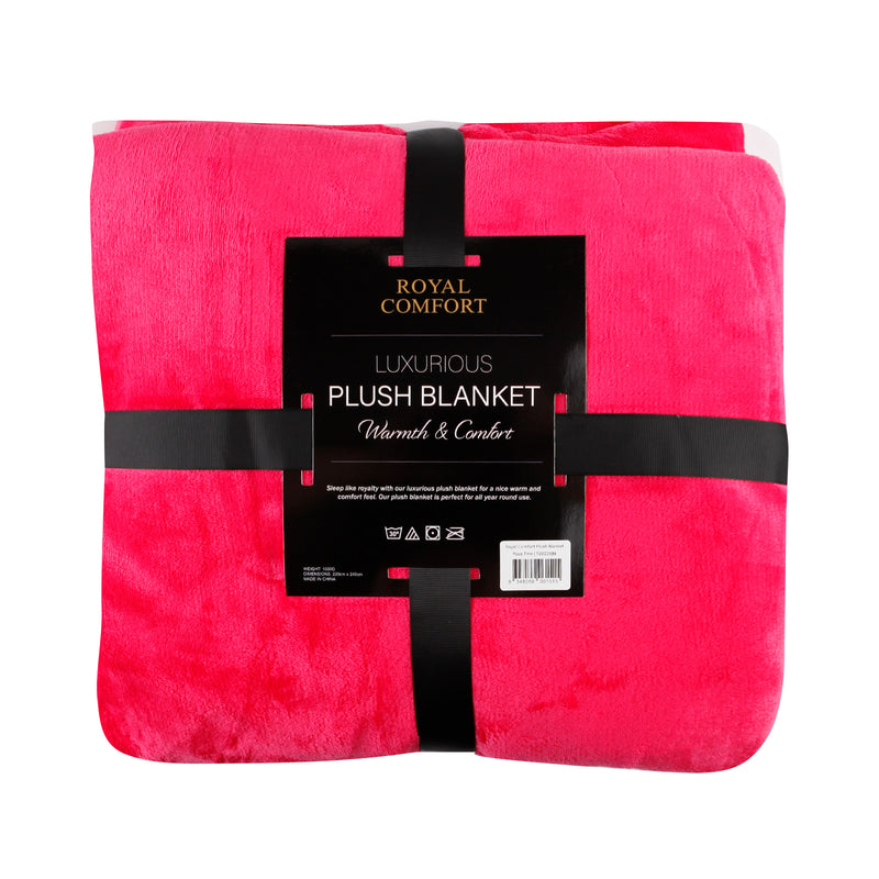 Royal Comfort Plush Rose Pink Blanket-1864186032841428994