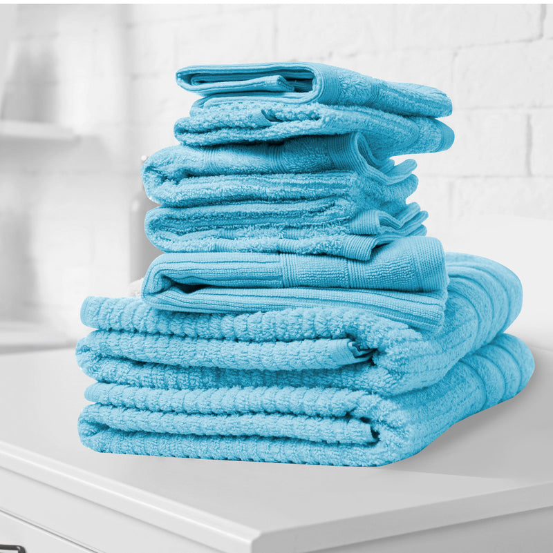 Royal Comfort Eden Egyptian Cotton 600 GSM 8 Piece Towel Pack Aqua-1864186118501699585