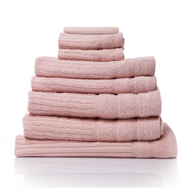 Royal Comfort Eden Egyptian Cotton 600 GSM 8 Piece Towel Pack Blush-1864186118770135040