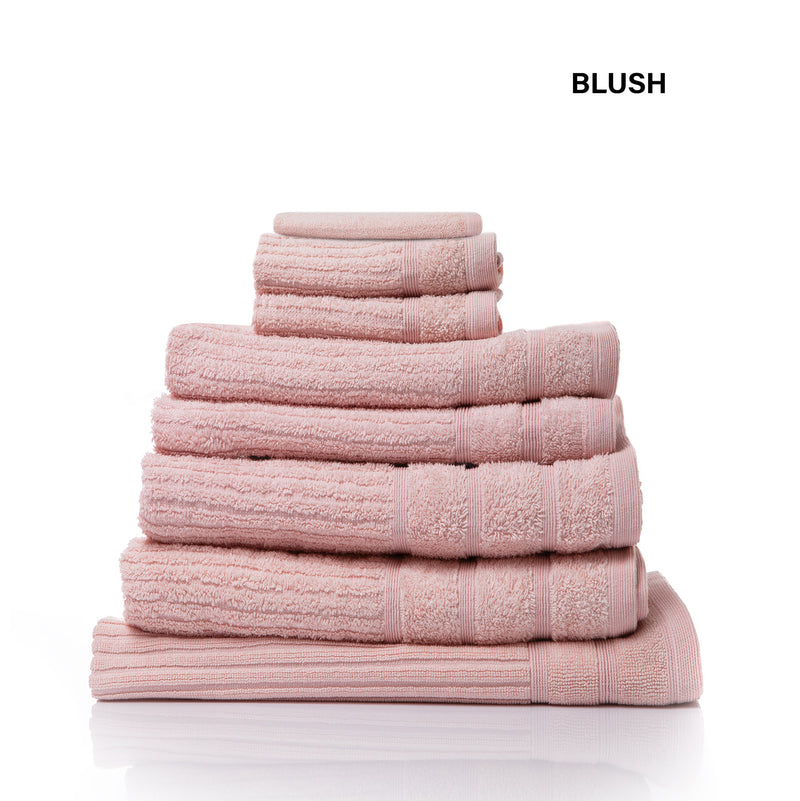 Royal Comfort Eden Egyptian Cotton 600 GSM 8 Piece Towel Pack Blush-1864186118770135044