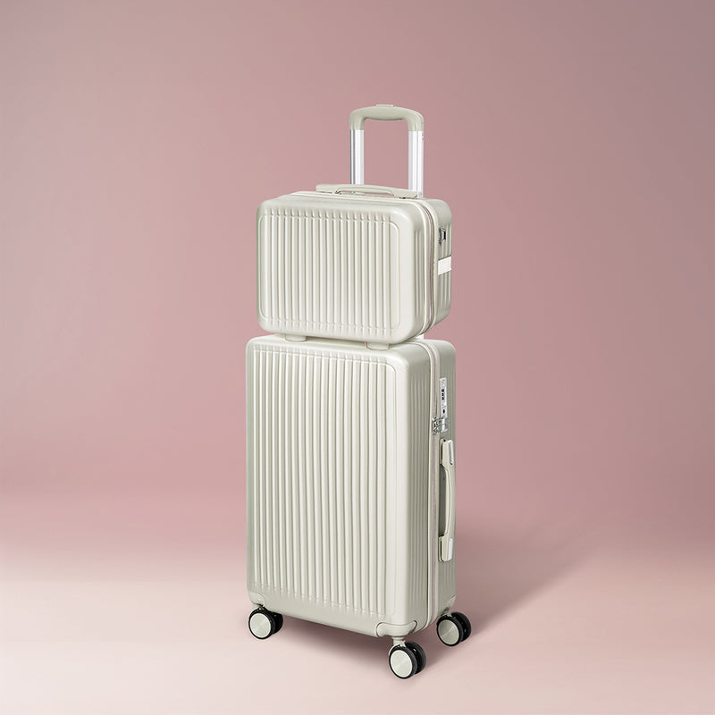 Slimbridge Luggage Suitcase Trolley White 2pc 14"+20"-1864184373071450118