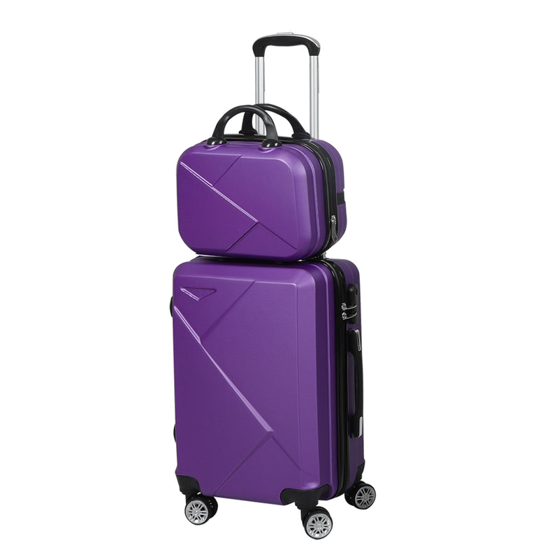 Slimbridge 2 Piece 20" Travel Luggage Set Baggage Carry On Suitcase Bag