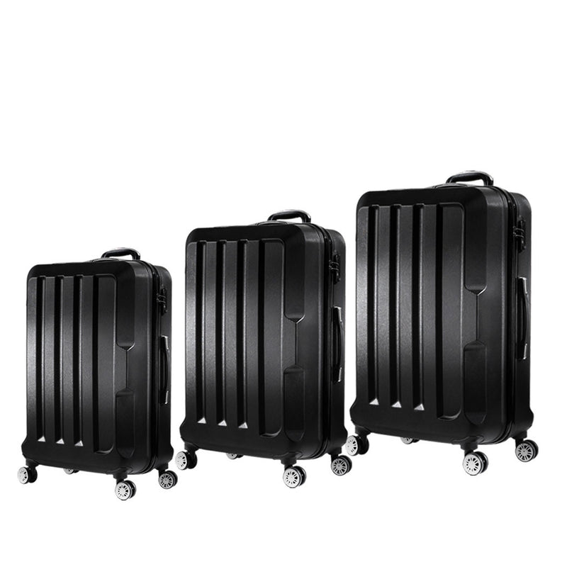 Slimbridge 20"24"28" 3PC Luggage Sets Black-1864184357602856960