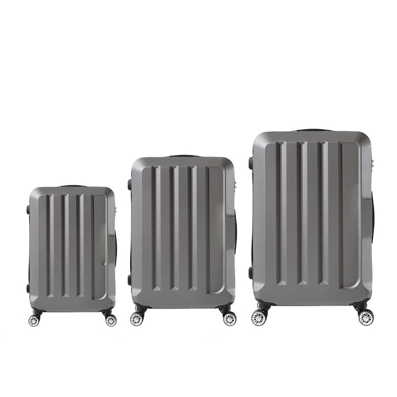 Slimbridge 20"24"28" 3PC Luggage Sets Dark Grey-1864184357745463297