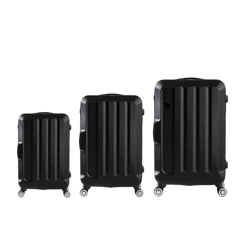 Slimbridge 20"24"28" 3PC Luggage Sets Black-1864184357602856961