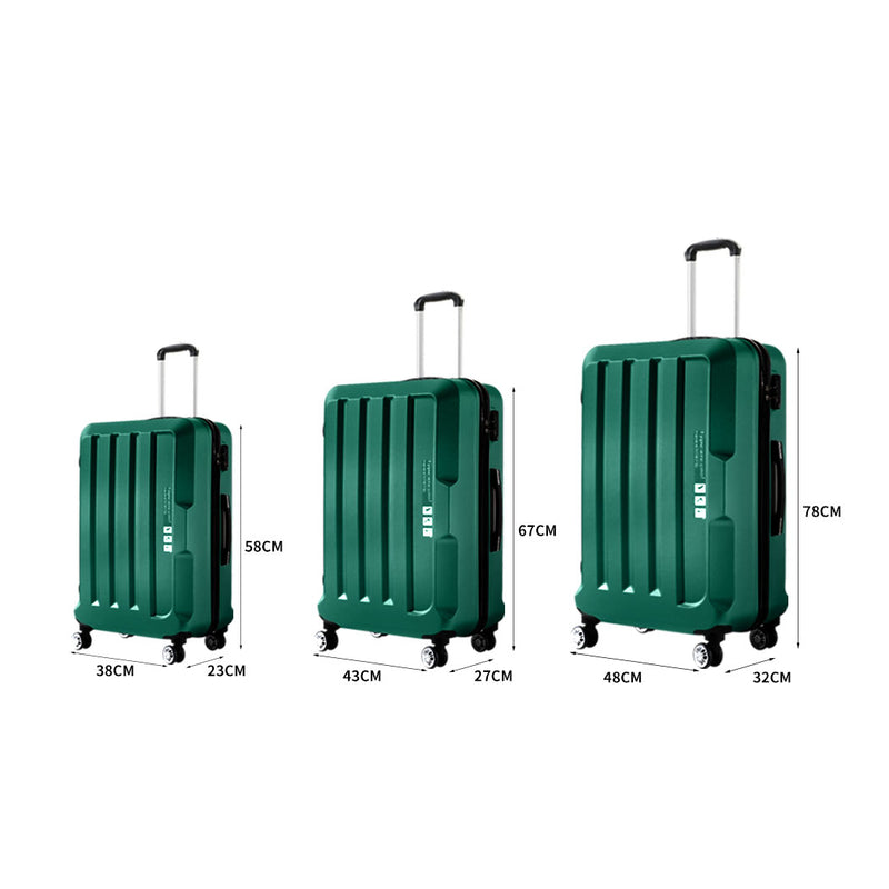 Slimbridge 20"24"28" 3PC Luggage Sets Green-1864184357879681026