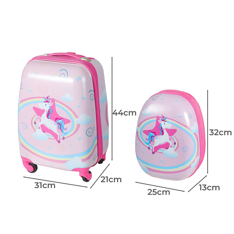 BoPeep 16''13'' 2PCS Kids Luggage Set Unicorn-1864184327328370690