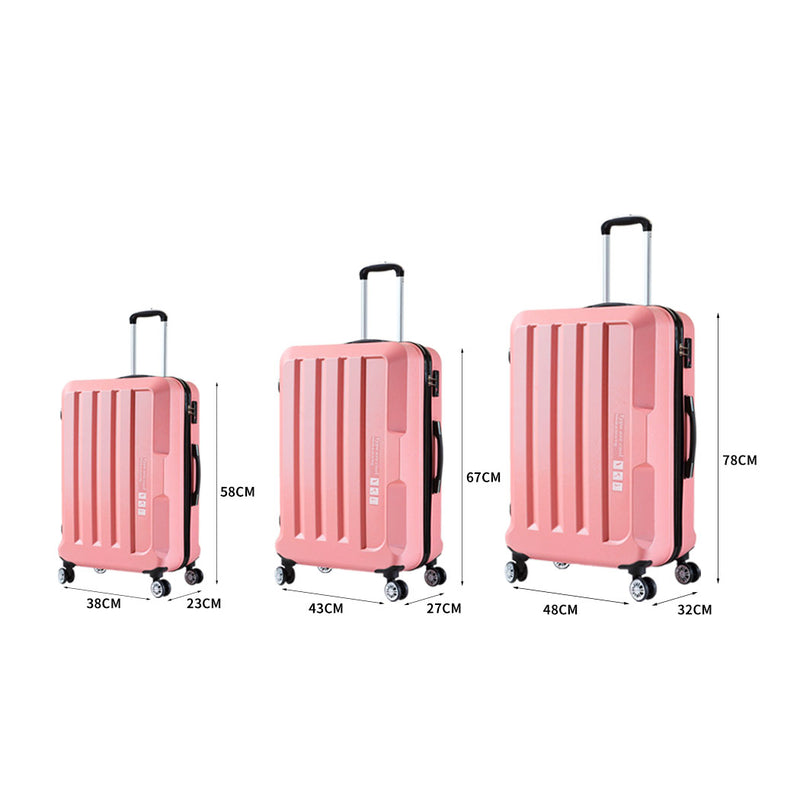 Slimbridge 20"24"28" 3PC Luggage Sets Rose Gold-1864184358022287362