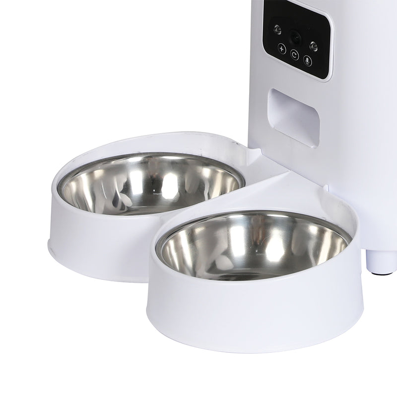 PaWz 5L Auto Pet Feeder Automatic Camera Wi-Fi White-1864184562423304196