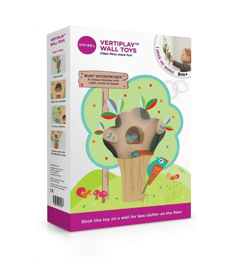 Oribel VertiPlay Wall Toy: Busy Woodpecker knocker-1864183352446291976